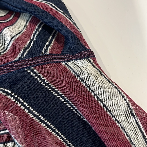 Chanel 06/C Burgundy Striped Buttoned-Henley Tunic - Picture 13 of 15